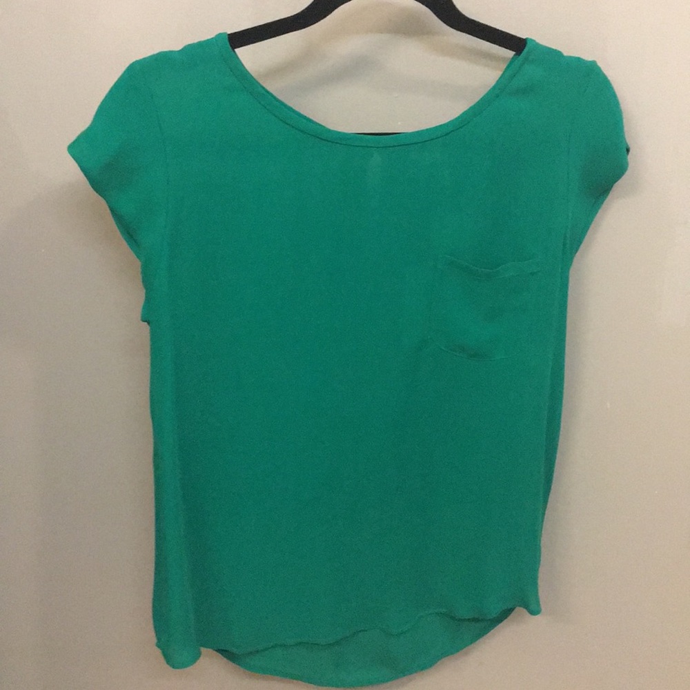 Joie green silk blouse